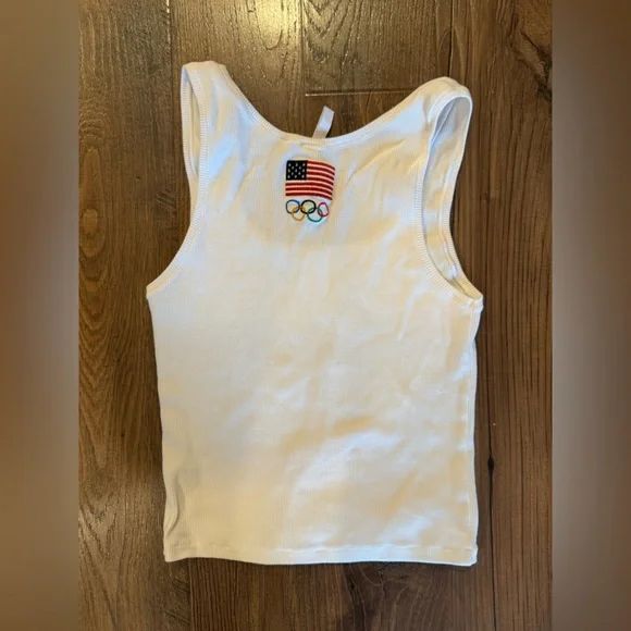 SKIMS Team USA White Crop Tank Top - Picture 5 of 5